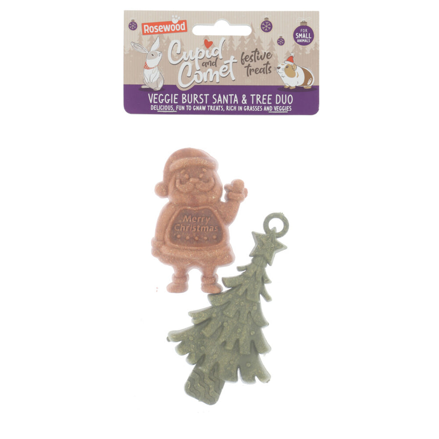 Rosewood - Knaagdiersnack Cupid & Comet Santa & Tree Duo Snack - 90g
