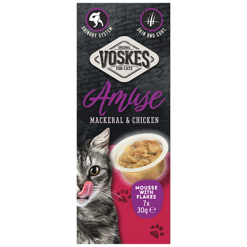 Voskes - Kattensnack Mousse Makreel&Kip - 7x30g