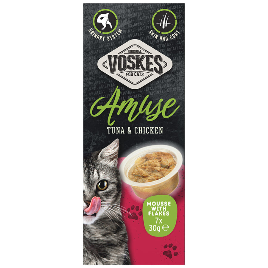 Voskes - Kattensnack Mousse Tonijn&Kip - 7x30g
