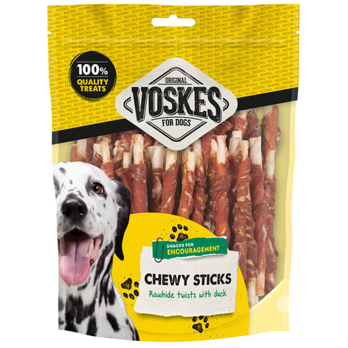Voskes - Hondensnack Runderhuid Sticks Eend - 100 stuks