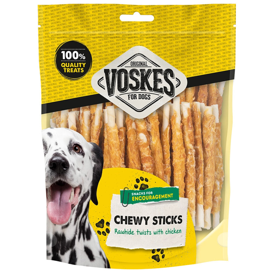 Voskes - Hondensnack Runderhuid Sticks Kip - 100 stuks
