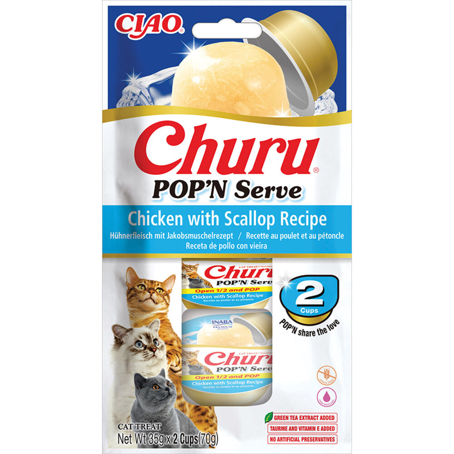 Ciao - Inaba Churu Purée - Kip Jacobsschelp 15g 4 stuks