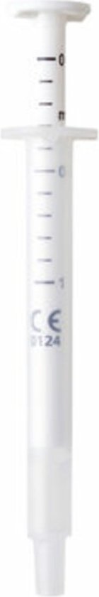 Bunny - Voederspuit 1 ml Bunny Nature - Dwangvoeding Spuit voor Konijnen en Knaagdieren - Afgeronde Punt, Duidelijke Maataanduiding
