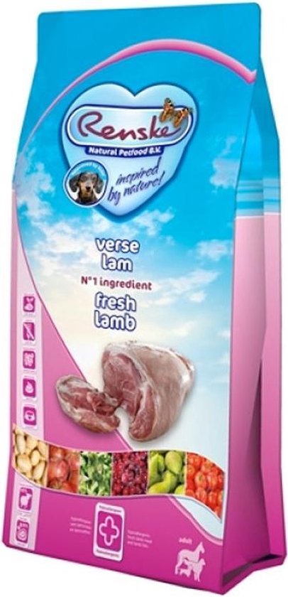 Renske - Super Premium Adult Verse Lam - Graanvrij - Droogvoer - 600g