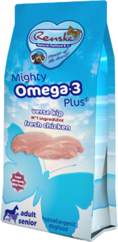Renske - Mighty Omega Plus Hondenvoer Kip 600g