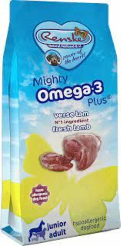 Renske - Mighty Omega Plus Krokant Hondenvoer Lam 600g