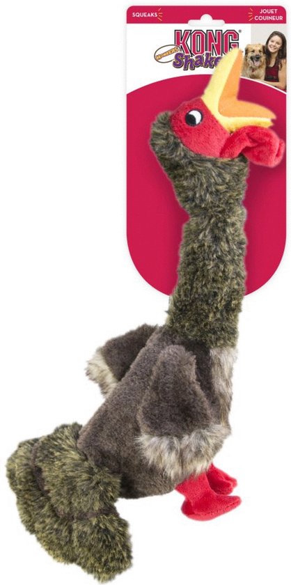 Kong - Shakers Honkers Turkey - Hondenspeelgoed - Bruin Rood Geel Large