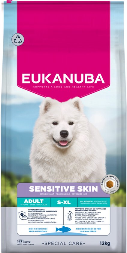 Eukanuba - Hondenvoer Droog Special Care Adult Sensitive Skin - 12kg