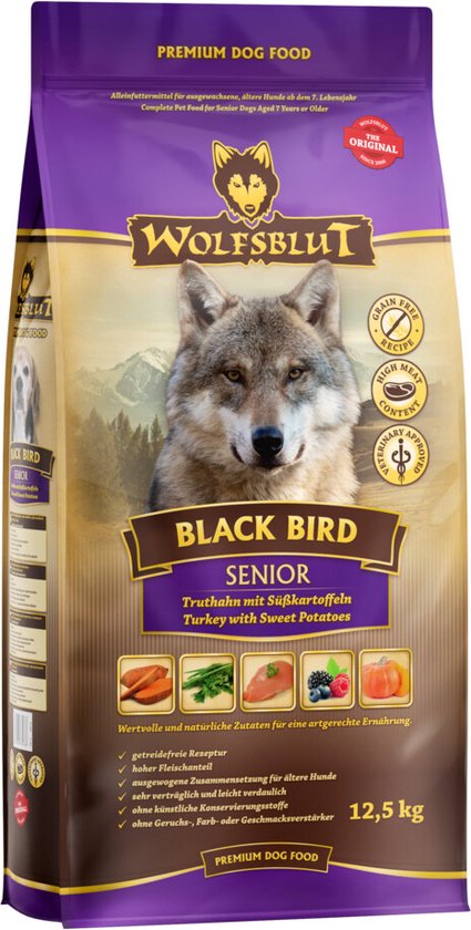 Wolfsblut - Grain Free Senior Black Bird 12,5kg - Hond