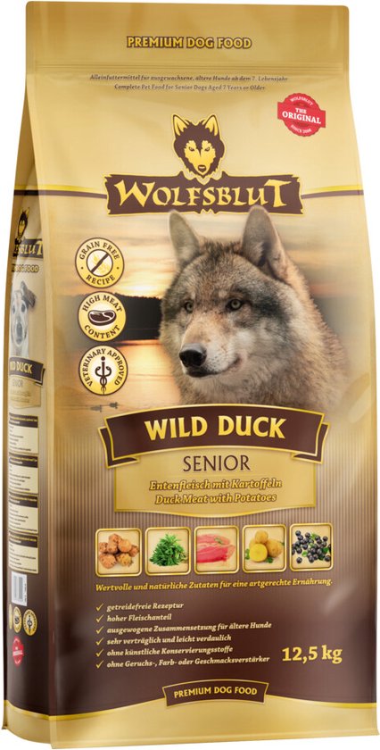 Wolfsblut - Grain Free Senior Dog Wild Duck 12,5kg - Hond