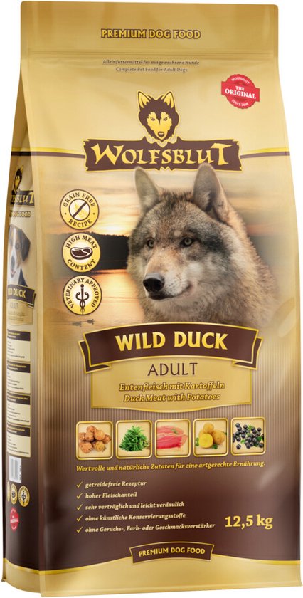 Wolfsblut - Grain Free Adult Wild Duck 12,5kg - Hond