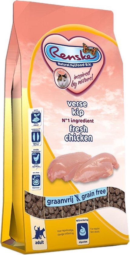 Renske - Super Premium Adult Verse Kip - Graanvrij - Droogvoer - 600g