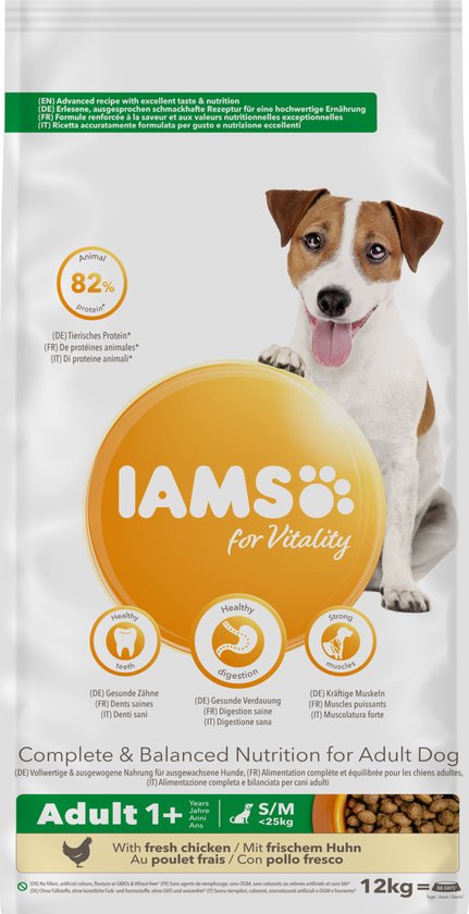 Iams - Dog Adult Small/Medium Kip 12kg 1 - 7 Jaar