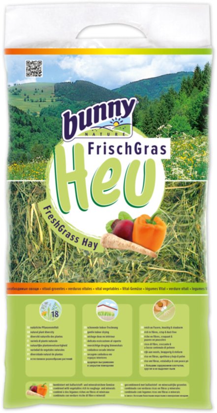 Bunny - Nature Knaagdiervoer Vers Gras Hooi Groente 500g