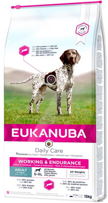 Eukanuba - Working & Endurance - Droog Hondenvoer - 15kg - Volledig Diervoeder