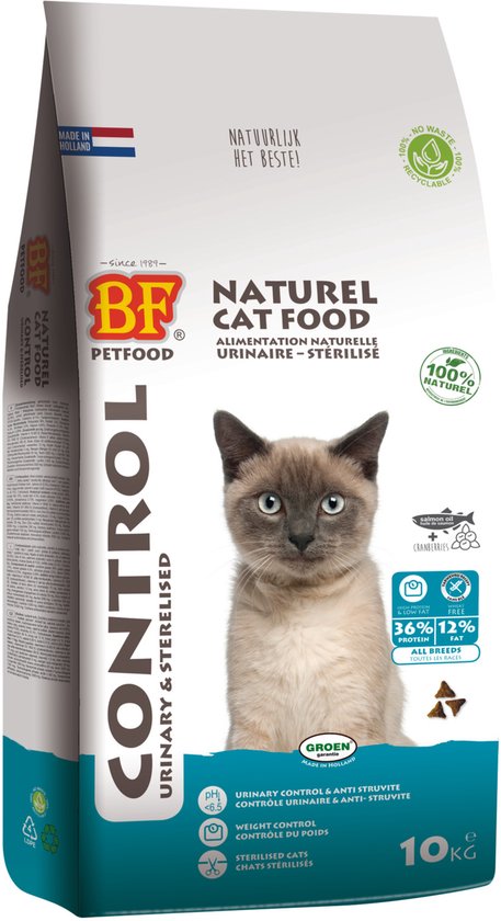 Biofood - Bf Ncf Control Urinary&Sterilised - Kattenvoer - Kip Zalm Kippenlever 10kg