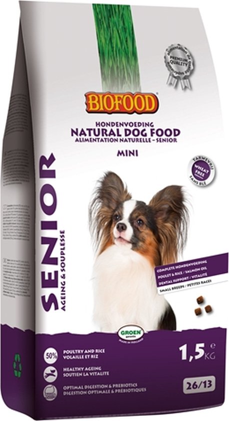Biofood - Bf Senior Small Breed - Hondenvoer - Gevogelte 1.5kg