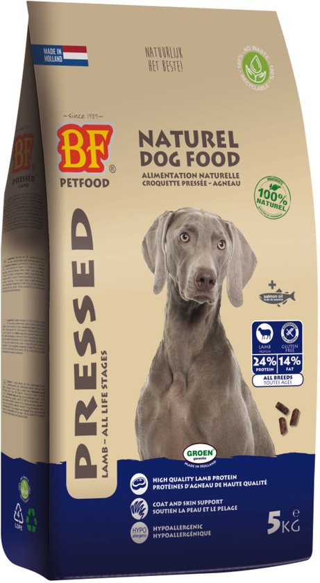 Biofood - Geperst Lam & Rijst Premium - Hondenvoer - 5kg