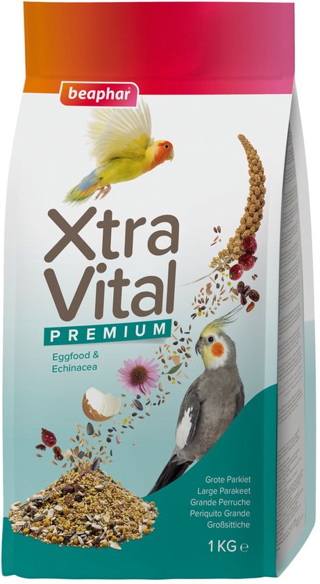 Beaphar - Xtra Vital Grote Parkietenvoer - Vogelvoer - 1kg