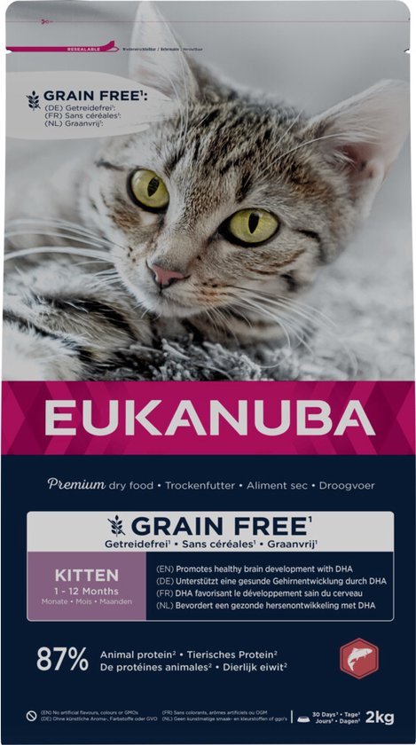 Eukanuba - Kat Kitten Graanvrij Zalm 2kg