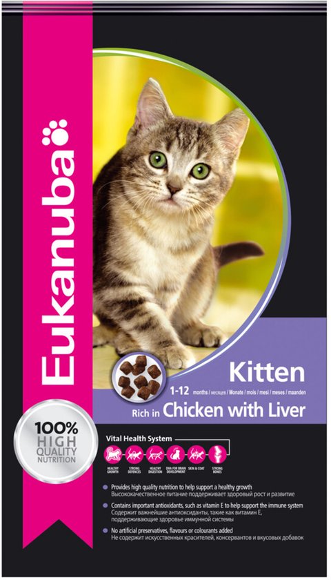 Eukanuba - Cat & Kitten - Kip/Lever - Kattenvoer - 10kg