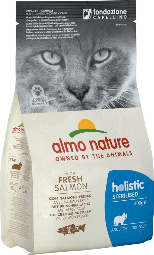Almo Nature - Holistic Droogvoer voor gesteriliseerde katten - Zalm 400 gram