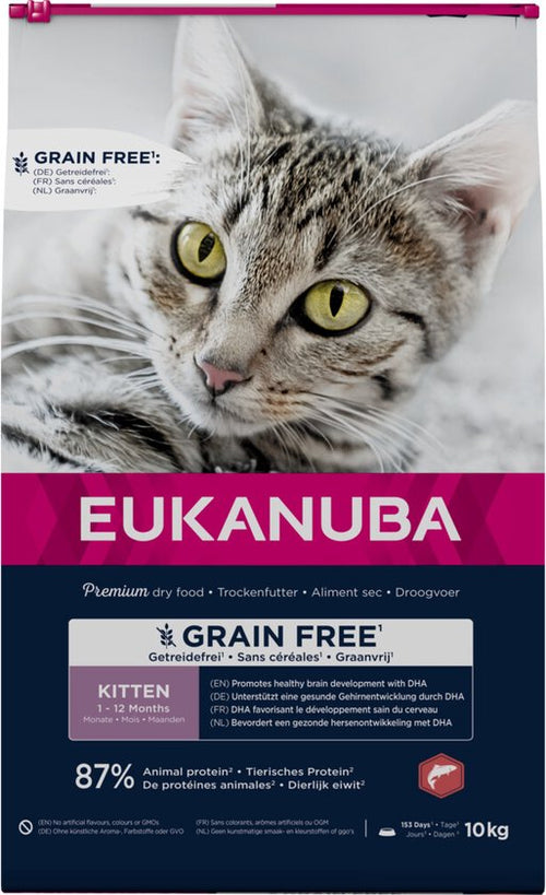 Eukanuba - Kat Kitten Graanvrij Zalm 10kg