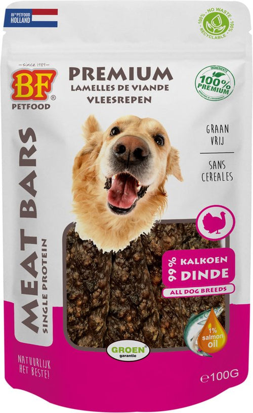 Biofood - Bf Meat Bars 100g - Hondensnacks - Kalkoen