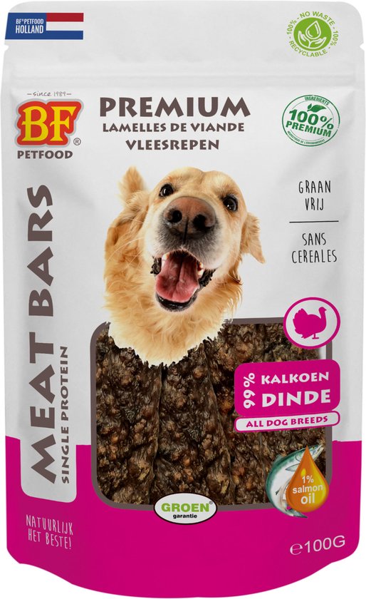 Biofood - Bf Meat Bars 100g - Hondensnacks - Kalkoen