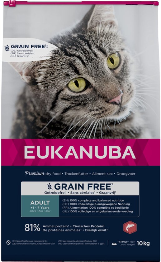 Eukanuba - Kattenvoer Droog Adult Graanvrij Zalm - 10kg