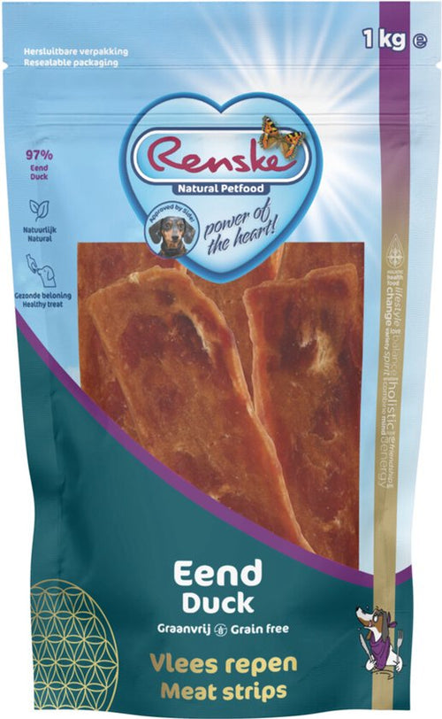 Renske - Gezonde Beloning Vleesrepen Hondensnack Eend - 1kg
