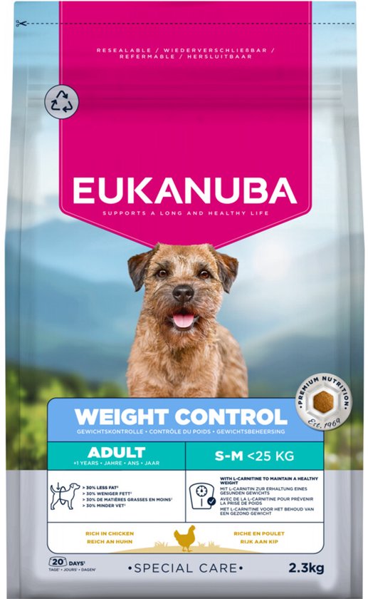 Eukanuba - Hondenvoer Droog Special Care Adult Small/Medium Weight Control - 2,3kg