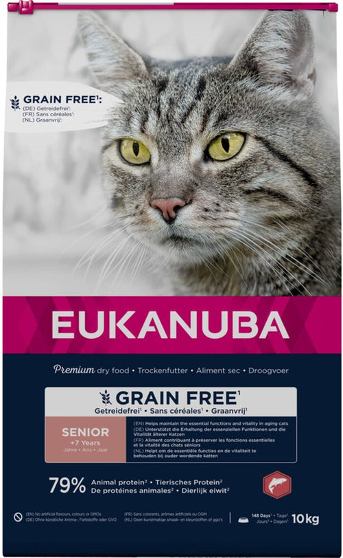 Eukanuba - Kattenvoer Droog Senior Graanvrij Zalm - 10kg