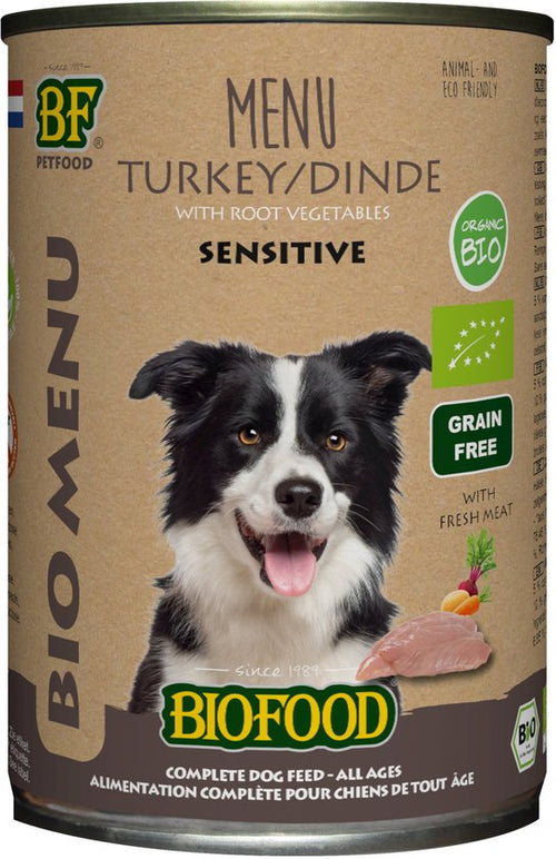 Biofood - Organic - Biologisch Hondenvoer Natvoer - Sensitive Kalkoen - 400g NL - BIO - 01