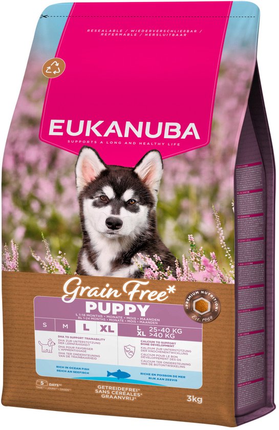 Eukanuba - Grain Free Puppy Large Breed Zeevis - Hondenvoer - 3kg