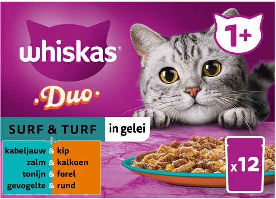 Whiskas - Duo Adult Surf & Turf in Gelei Multipack 12 x 85g