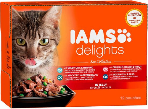 Iams - Delights Sea Collection Jelly - Kat - Natvoer - 12 x 85g