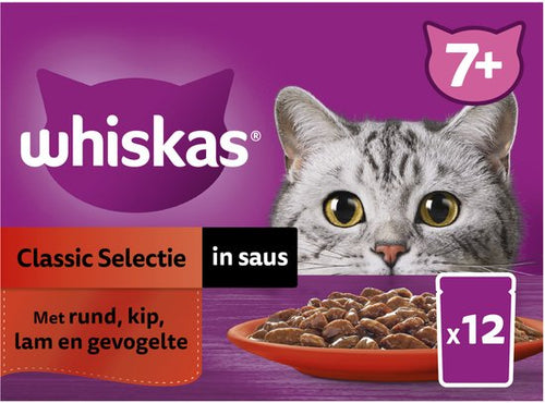 Whiskas - Multipack Senior Classic Selectie in Saus 12 x 85g
