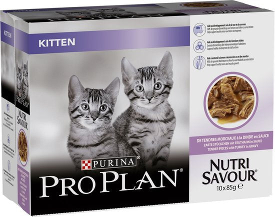 Pro Plan - Junior Nutrisavour Kattenvoer Natvoer - Kalkoen - 10 x 85g