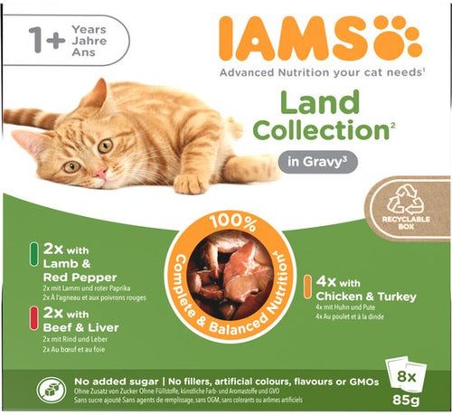 IAMS - Delights Adult Land Gravy Multipack - 8 x 85g