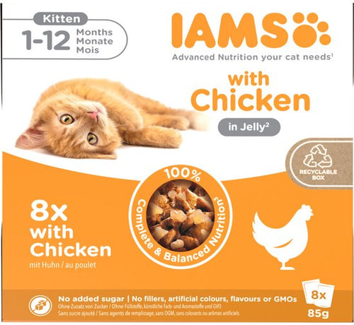 IAMS - Delights Kitten Jelly Multipack Kip - 8 x 85g