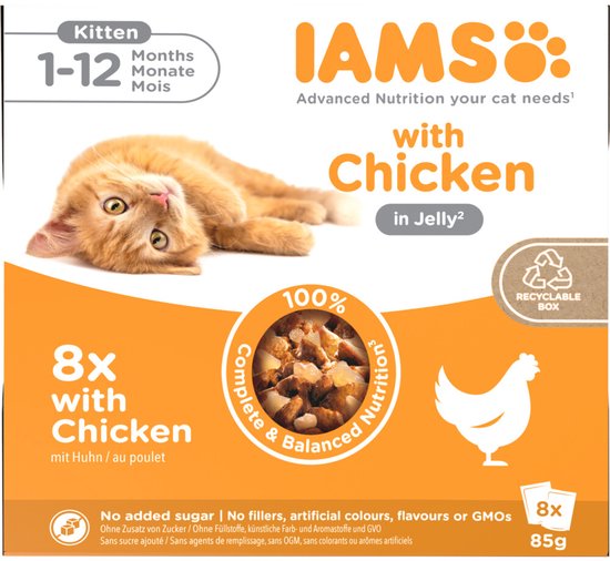 IAMS - Delights Kitten Jelly Multipack Kip - 8 x 85g