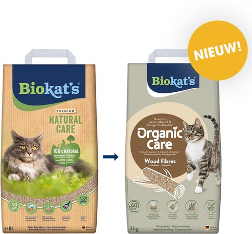 Biokat's - Biokat´s Organic Care Wood - 3kg - Kattenbakvulling - Klontvormend - zonder geur