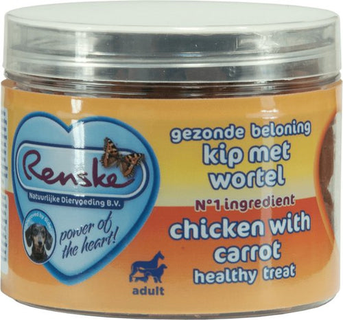 Renske - Gezonde Beloning Hartjes - Kip & Wortel - 100g