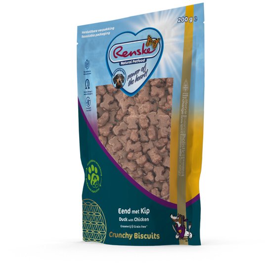 Renske - Gezonde Beloning Crunchy Hondensnack Eend & Kip - 200g