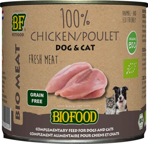 Biofood - Organic - Biologisch Hondenvoer Natvoer - 100% Verse Kip - 200g NL - BIO - 01