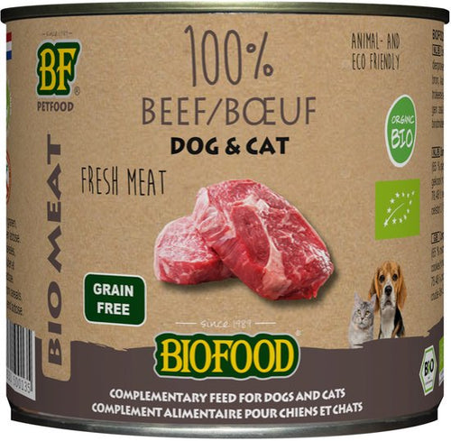 Biofood - Organic - Biologisch Hondenvoer Natvoer - 100% Verse Rund - 200g NL - BIO - 01
