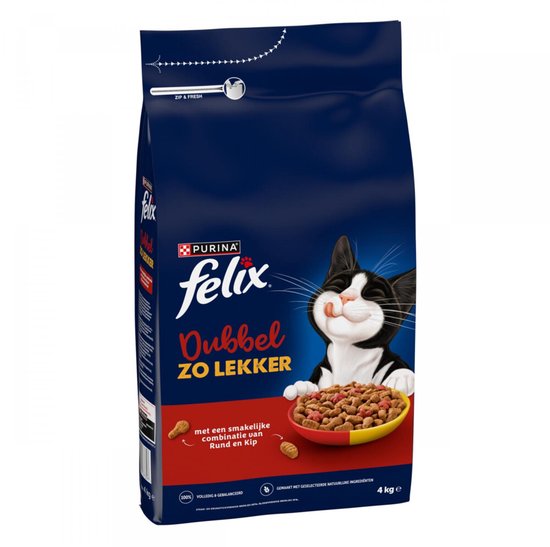 Felix - Kattenvoer Droog Dubbel Zo Lekker Adult Rund & Kip - 4kg
