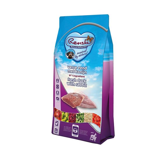 Renske - Eend en Konijn - 2kg Volwassen Honden, Super Premium, Complete Voeding