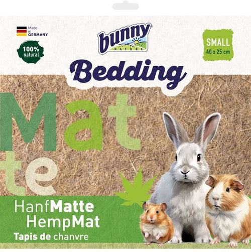 Bunny - Hennepvezel Mat BUNNY NATURE - Zachte Ligmat 40x25 cm - Hygiënisch en Duurzaam voor Knaagdieren